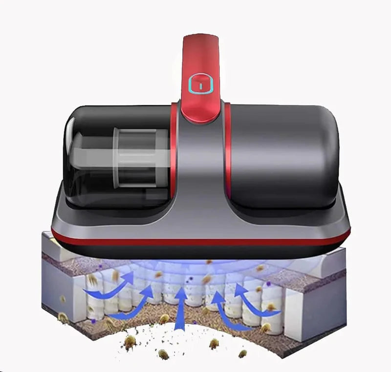 Wireless Vacuum Cleaner Dust Mite Remover, UV Mattress Bed Pet Hair Pillows Sofas Carpets Individual Filter Element