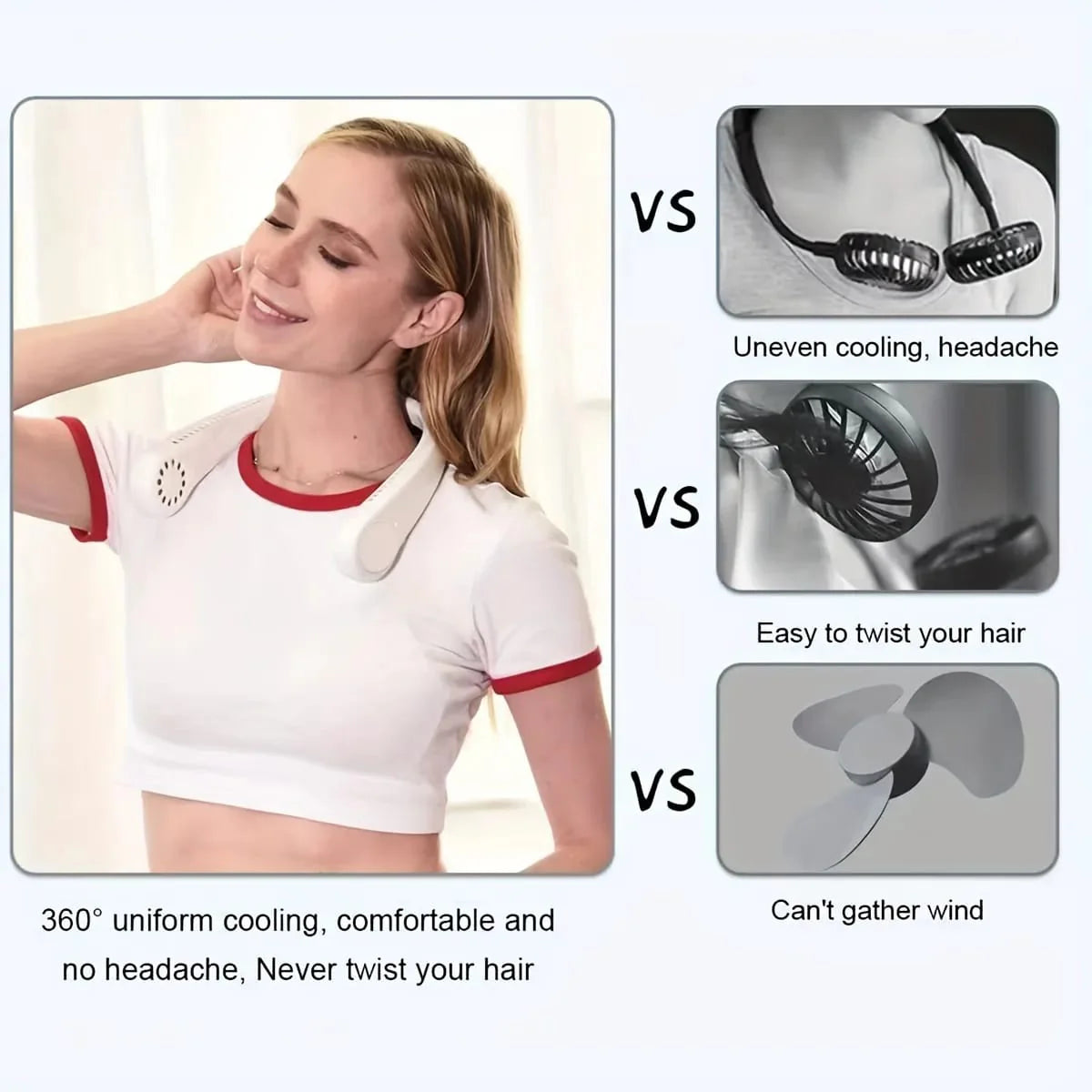 Vaneless Hanging Neck Fan, Portable and Silent Wearable Fan For Indoor, Outdoor Use